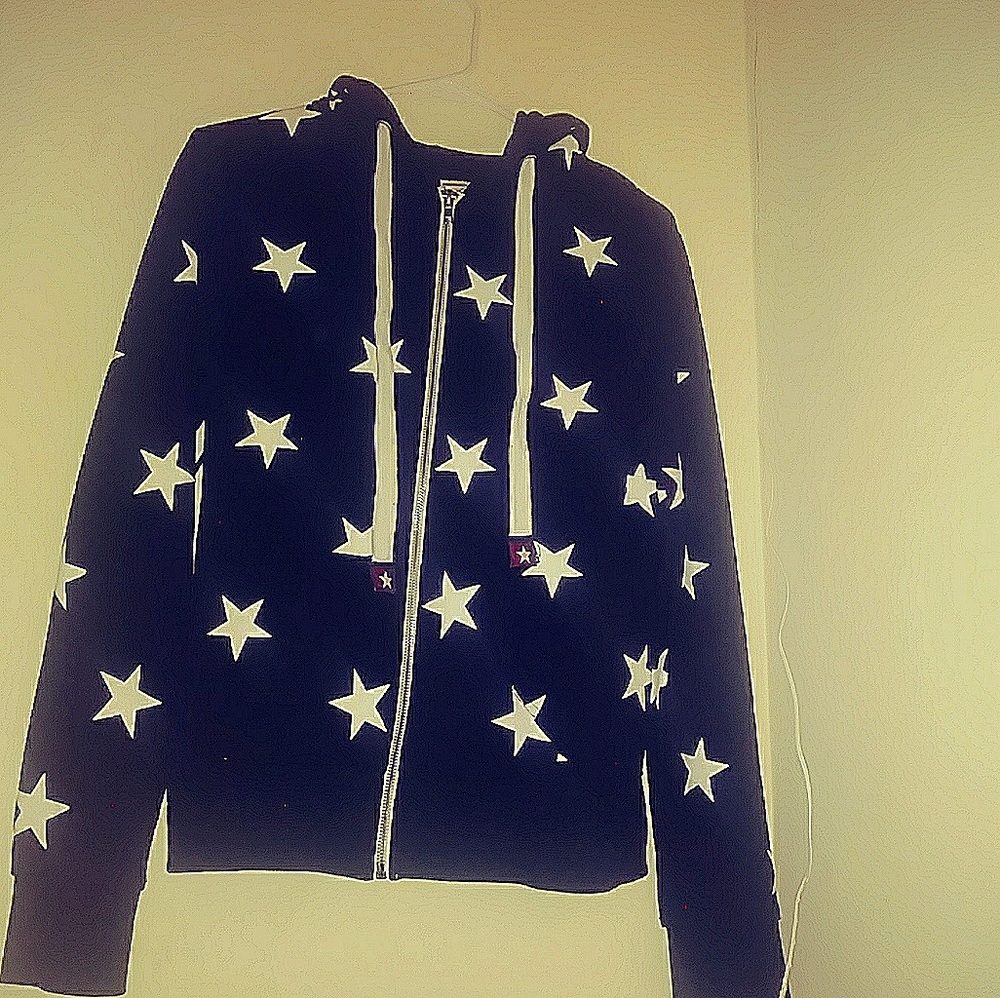 Reflex black starred hoodie
